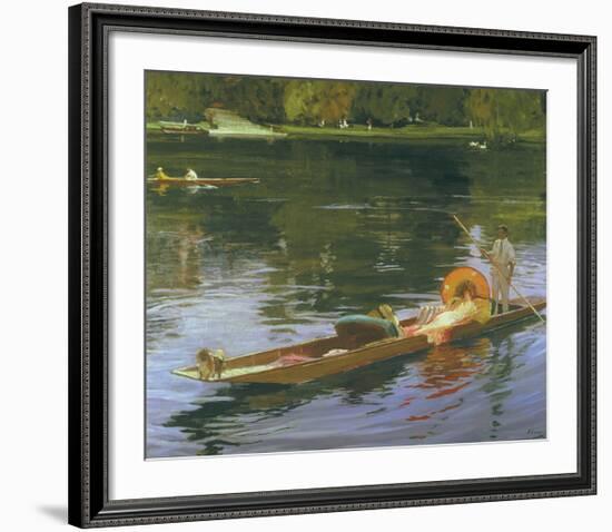 Boating on the Thames-Sir John Lavery-Framed Premium Giclee Print