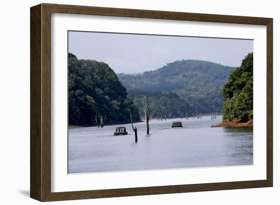 Boating, Periyar Tiger Reserve, Thekkady, Kerala, India, Asia-Balan Madhavan-Framed Photographic Print