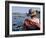 Boatman in His Dug-Out Canoe Takes a Tourist Game Viewing Along One of the Myriad Waterways of the -Nigel Pavitt-Framed Photographic Print