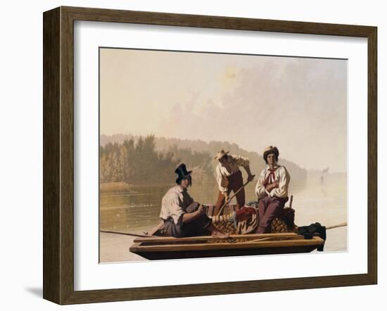 Boatmen on the Missouri-George Caleb Bingham-Framed Giclee Print