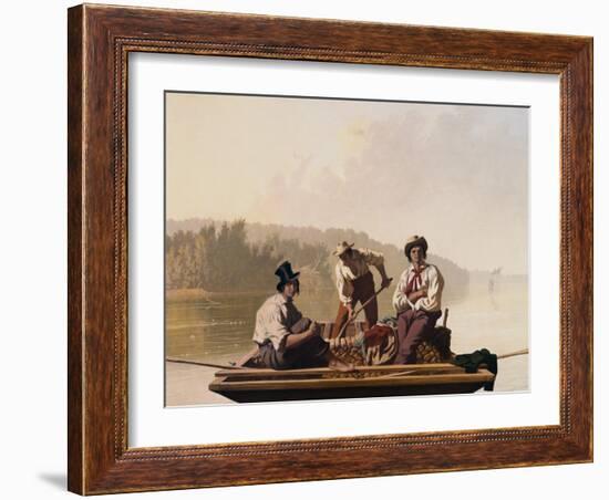 Boatmen on the Missouri-George Caleb Bingham-Framed Giclee Print