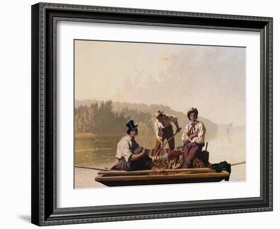 Boatmen on the Missouri-George Caleb Bingham-Framed Giclee Print