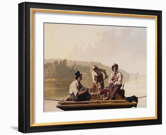 Boatmen on the Missouri-George Caleb Bingham-Framed Giclee Print