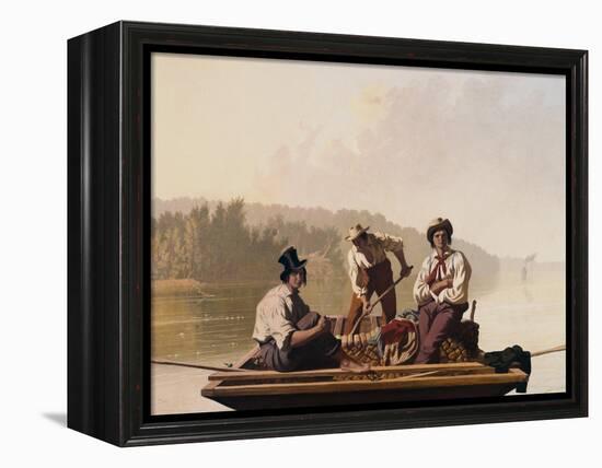 Boatmen on the Missouri-George Caleb Bingham-Framed Premier Image Canvas