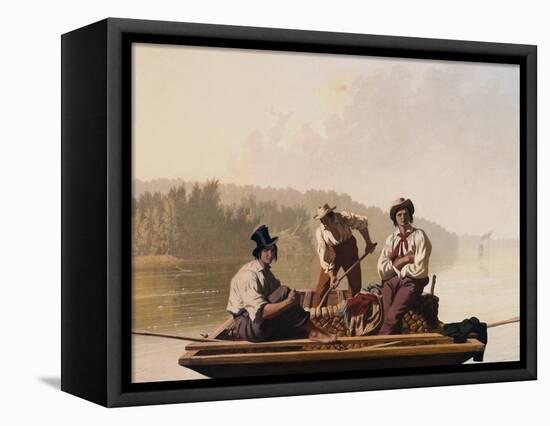 Boatmen on the Missouri-George Caleb Bingham-Framed Premier Image Canvas