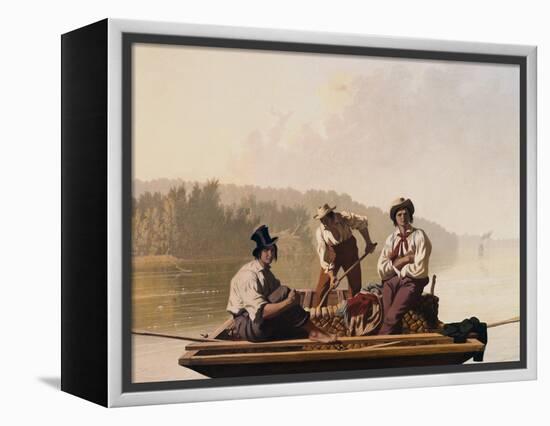 Boatmen on the Missouri-George Caleb Bingham-Framed Premier Image Canvas