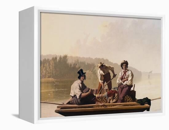 Boatmen on the Missouri-George Caleb Bingham-Framed Premier Image Canvas