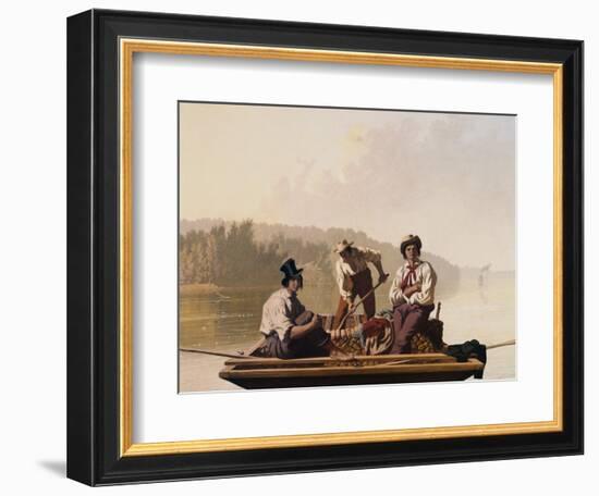 Boatmen on the Missouri-George Caleb Bingham-Framed Giclee Print