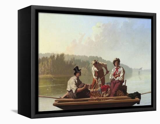 Boatmen on the Missouri-George Caleb Bingham-Framed Premier Image Canvas