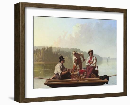 Boatmen on the Missouri-George Caleb Bingham-Framed Giclee Print