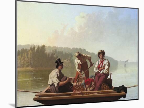 Boatmen on the Missouri-George Caleb Bingham-Mounted Giclee Print