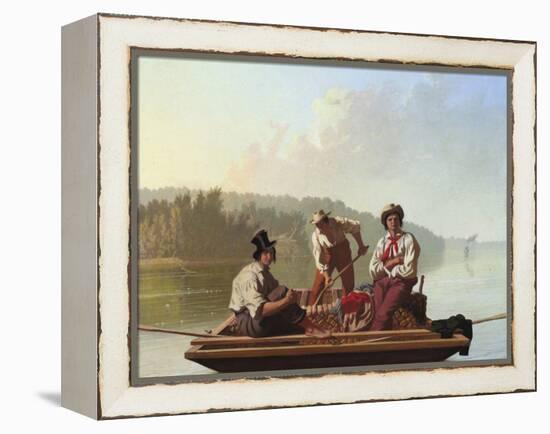 Boatmen on the Missouri-George Caleb Bingham-Framed Premier Image Canvas