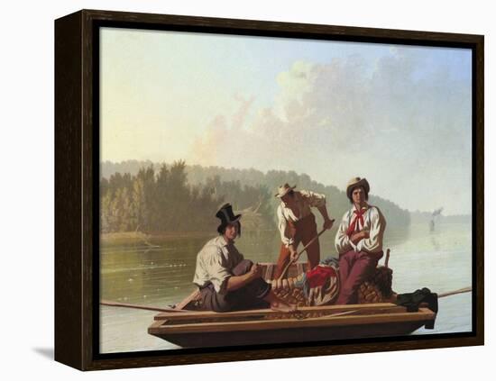 Boatmen on the Missouri-George Caleb Bingham-Framed Premier Image Canvas