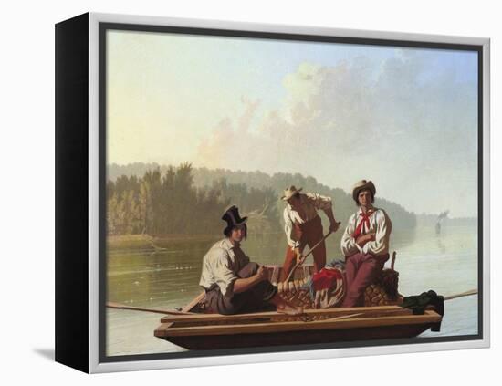 Boatmen on the Missouri-George Caleb Bingham-Framed Premier Image Canvas