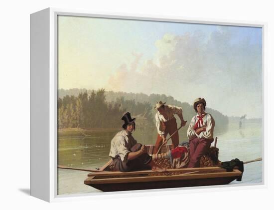 Boatmen on the Missouri-George Caleb Bingham-Framed Premier Image Canvas