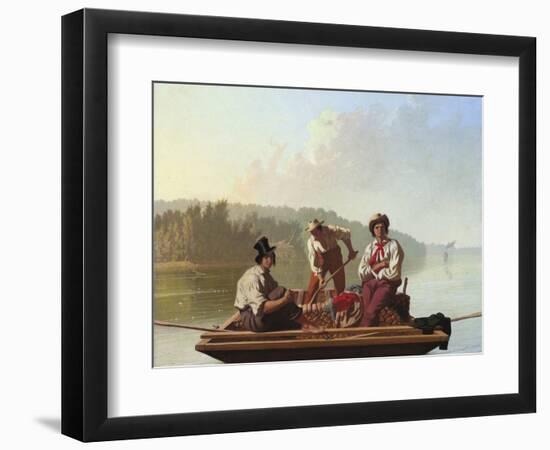 Boatmen on the Missouri-George Caleb Bingham-Framed Giclee Print