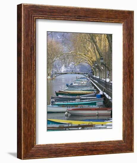 Boats Along Canal du Vasse, Annecy, Haute-Savoie, France-Walter Bibikow-Framed Photographic Print