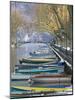 Boats Along Canal du Vasse, Annecy, Haute-Savoie, France-Walter Bibikow-Mounted Photographic Print