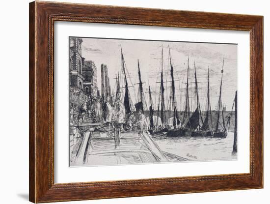 Boats Alongside Billingsgate, London, 1859-James Abbott McNeill Whistler-Framed Giclee Print