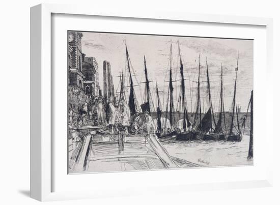 Boats Alongside Billingsgate, London, 1859-James Abbott McNeill Whistler-Framed Giclee Print