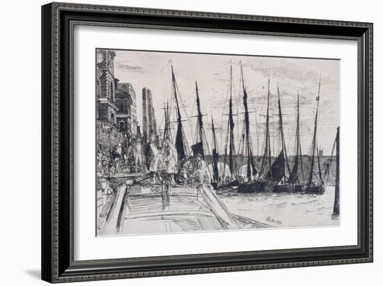 Boats Alongside Billingsgate, London, 1859-James Abbott McNeill Whistler-Framed Giclee Print