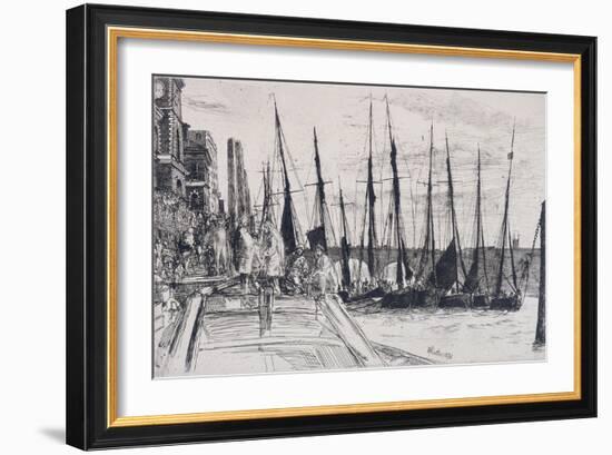 Boats Alongside Billingsgate, London, 1859-James Abbott McNeill Whistler-Framed Giclee Print