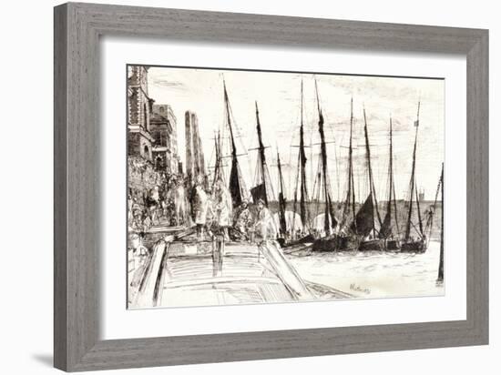 Boats Alongside Billingsgate, London, 1859-James Abbott McNeill Whistler-Framed Giclee Print