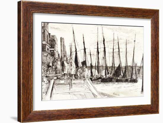 Boats Alongside Billingsgate, London, 1859-James Abbott McNeill Whistler-Framed Giclee Print