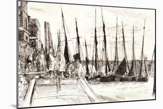 Boats Alongside Billingsgate, London, 1859-James Abbott McNeill Whistler-Mounted Giclee Print