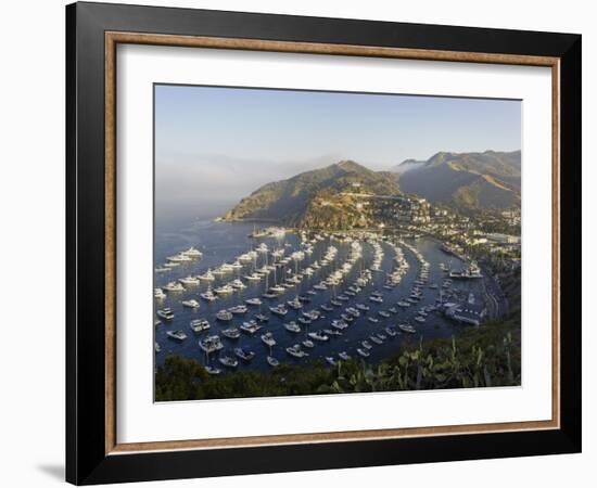 Boats Anchored in Catalina Harbor, Catalina Island, California, USA-Adam Jones-Framed Photographic Print