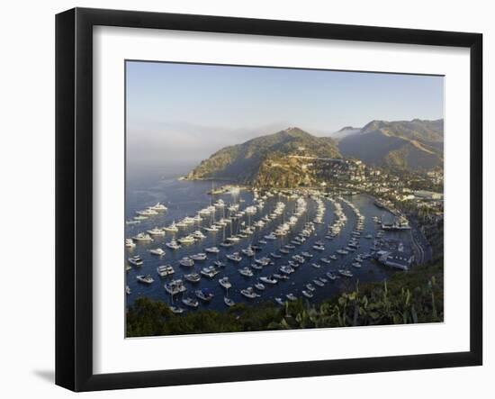 Boats Anchored in Catalina Harbor, Catalina Island, California, USA-Adam Jones-Framed Photographic Print