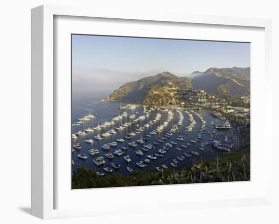 Boats Anchored in Catalina Harbor, Catalina Island, California, USA-Adam Jones-Framed Photographic Print