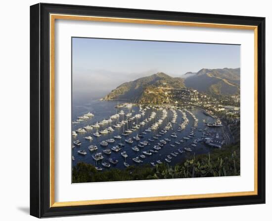 Boats Anchored in Catalina Harbor, Catalina Island, California, USA-Adam Jones-Framed Photographic Print