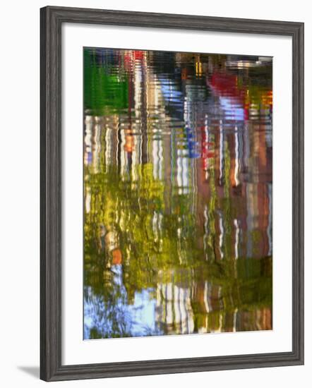 Boats and Buildings Along the Canal Belt, Amsterdam, Netherlands-Keren Su-Framed Photographic Print