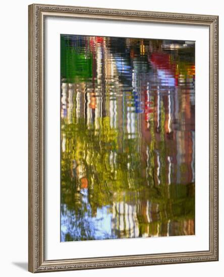 Boats and Buildings Along the Canal Belt, Amsterdam, Netherlands-Keren Su-Framed Photographic Print