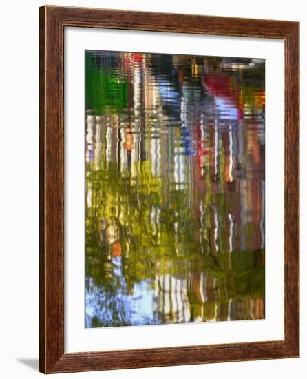 Boats and Buildings Along the Canal Belt, Amsterdam, Netherlands-Keren Su-Framed Photographic Print