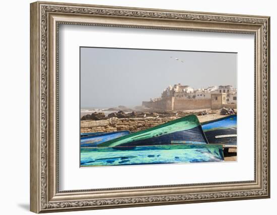 Boats and City Walls, Essaouira, Morocco-Peter Adams-Framed Photographic Print