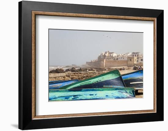 Boats and City Walls, Essaouira, Morocco-Peter Adams-Framed Photographic Print