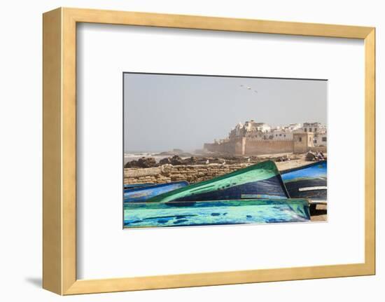Boats and City Walls, Essaouira, Morocco-Peter Adams-Framed Photographic Print