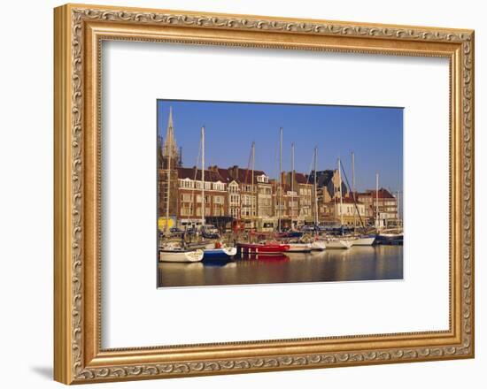 Boats and Harbour, Ostend, Belgium-Jenny Pate-Framed Photographic Print