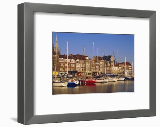 Boats and Harbour, Ostend, Belgium-Jenny Pate-Framed Photographic Print