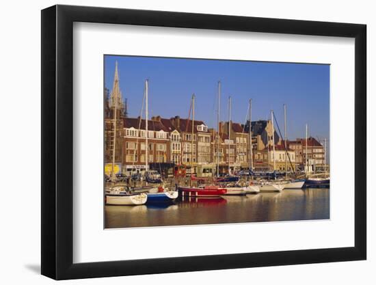 Boats and Harbour, Ostend, Belgium-Jenny Pate-Framed Photographic Print