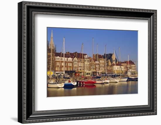 Boats and Harbour, Ostend, Belgium-Jenny Pate-Framed Photographic Print