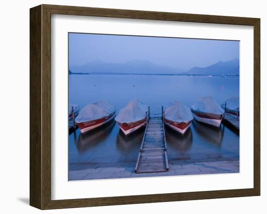 Boats and Lake, Chiemsee, Bavaria, Germany-Demetrio Carrasco-Framed Photographic Print