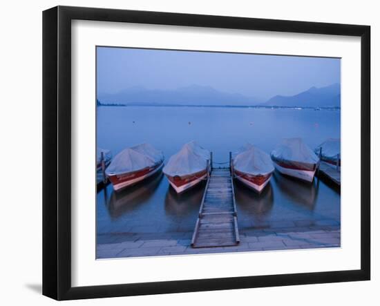 Boats and Lake, Chiemsee, Bavaria, Germany-Demetrio Carrasco-Framed Photographic Print