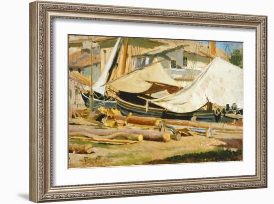Boats and Logs-Tito Conti-Framed Giclee Print