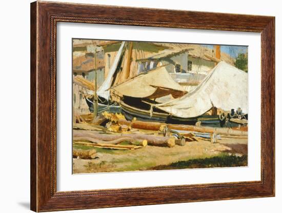 Boats and Logs-Tito Conti-Framed Giclee Print