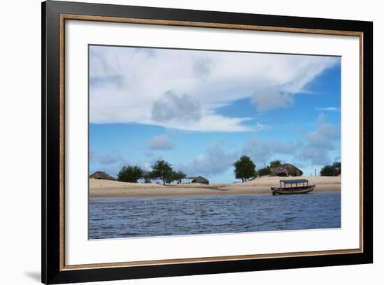 Boats and Sand Dune Along the Preguicas River, Maranhao State, Brazil-Keren Su-Framed Photographic Print