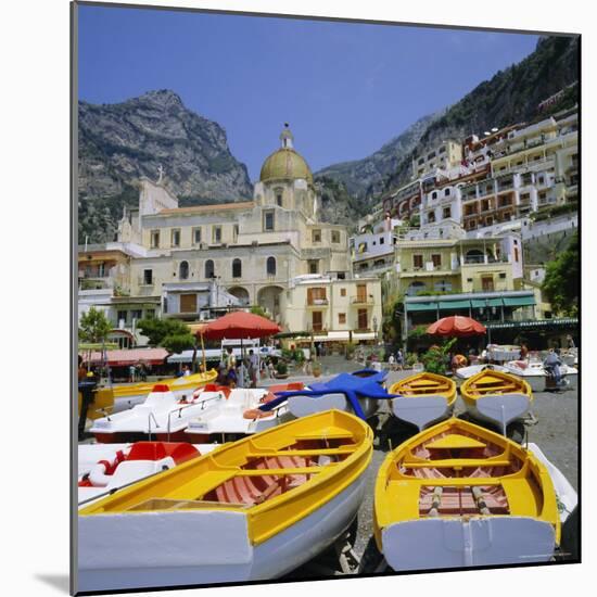 Boats and Waterfront, Positano, Costiera Amalfitana (Amalfi Coast), Campania, Italy-Roy Rainford-Mounted Photographic Print