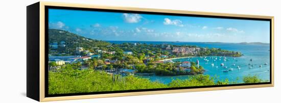 Boats at a Harbor, Cruz Bay, St. John, Us Virgin Islands-null-Framed Premier Image Canvas